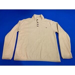 Vuori Tan Snap Front Pullover Men's XL Fleece Blend‎ Warm Lightweight Layer V544